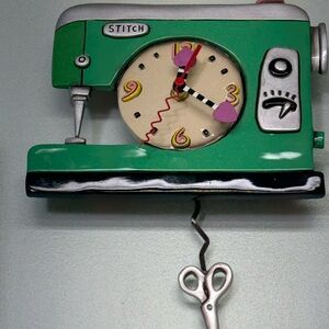 Enesco Stitch Couture Sewing Machine Clock